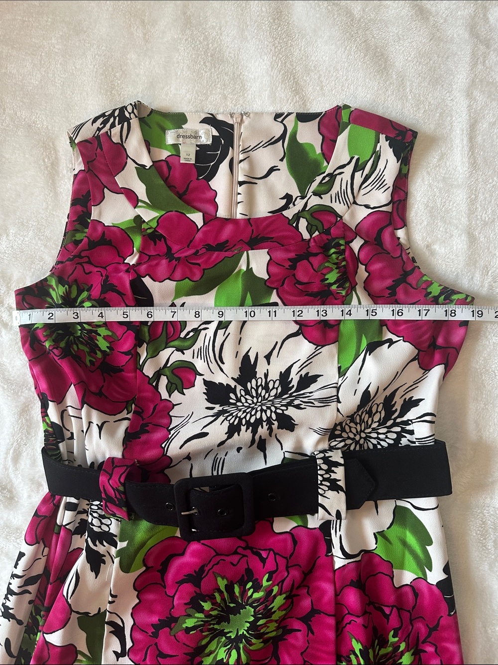 DRESSBARN Sleeveless Floral Fit & Flare Dress Sz12 Feminine Flattering Formal 🌸 - Picture 3 of 12